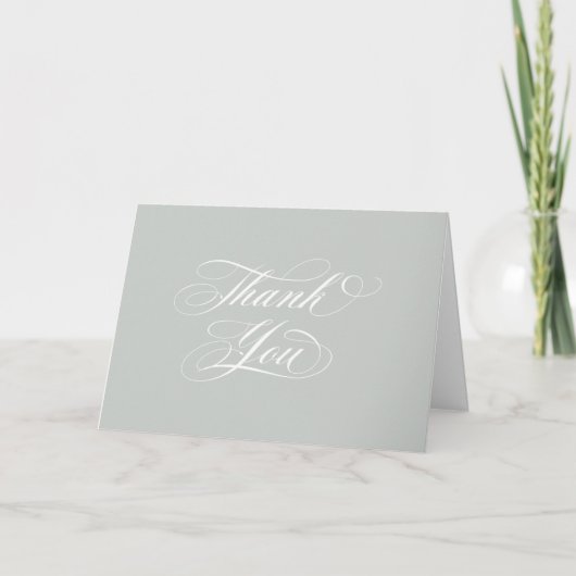Graugrün-elegantes Script-Abschluss-Foto+Nachricht Dankeskarte (Vorderseite)