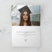 Graugrün-elegantes Script-Abschluss-Foto+Nachricht Dankeskarte (Innenseite)