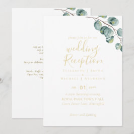 Graugrün von Gold Schriftart Wedding RECEPTION Abe Einladung