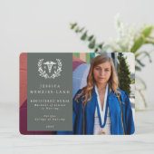 Graugrün + Weiße Laurel Kranz Krankenschwester Ankündigung (Stehend Vorderseite)