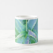 Graugrüne Aloe Abstrakte Malerei Kaffeetasse (Mittel)