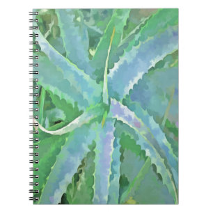 Graugrüne Aloe Abstrakte Malerei Notizblock