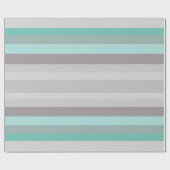 Graugrüne blaue Streifen Geschenkpapier (Flach)