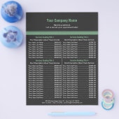 Graugrüne, einfache Grenzpreisliste 4 Flyer (Einzeln)