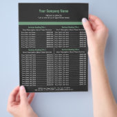 Graugrüne, einfache Grenzpreisliste 4 Flyer (Hand)