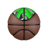 Graugrüne Geometrie Mini Basketball (Rechts)