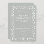 Graugrüne Hand Feiertagskarte (Vorne/Hinten)