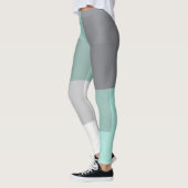 Graugrüne Quadrate Leggings (Links)