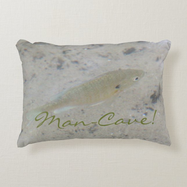 Graugrüner Fisch Dekokissen (Vorderseite)