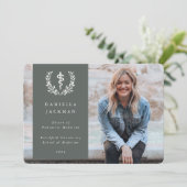 Graugrünes Asklepius Medical Abschluss Foto Ankündigung (Stehend Vorderseite)