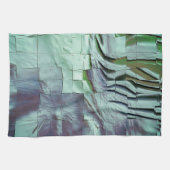 Graugrünes Mosaik mit weichen Skulpturen und Satin Geschirrtuch (Horizontal)