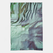 Graugrünes Mosaik mit weichen Skulpturen und Satin Geschirrtuch (Vertikal)