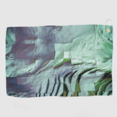 Graugrünes Mosaik mit weichen Skulpturen und Satin Golfhandtuch (Horizontal)