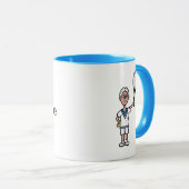 Grauhaar Male Tennis Player Tasse (VorderseiteRechts)