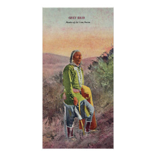 Grauhaarige Indianernotizbuch Poster