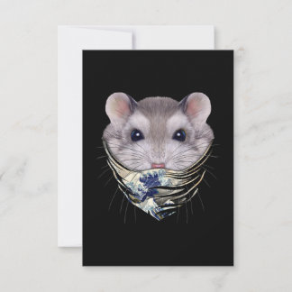 GrauHamster im Tsunami in Edo Japan RSVP Karte