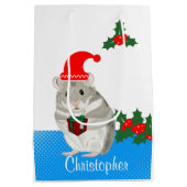 GrauHamster personalisiert Mittlere Geschenktüte (Rückseite)