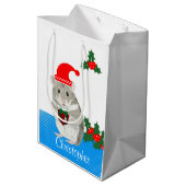 GrauHamster personalisiert Mittlere Geschenktüte (Rückseite Schrägansicht)