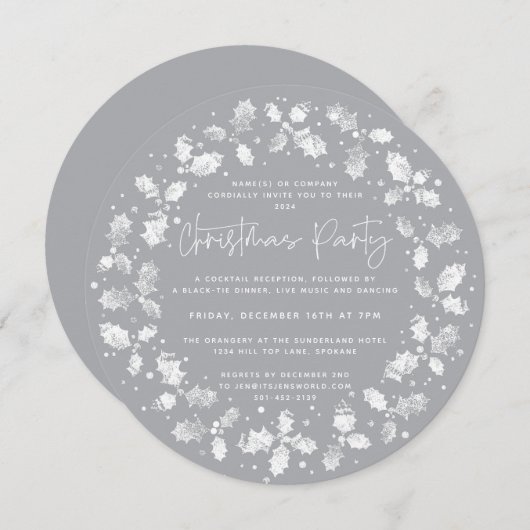 Grauhanddrucktes Weihnachtsgebäck + Berries Weihna Einladung (Vorne/Hinten)