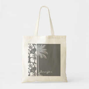 Grauhawaiianischer tropischer Hibiskus; Sommerpalm Tragetasche