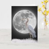 Grauheron mit Vollmond Karte (Gelbe Blume)