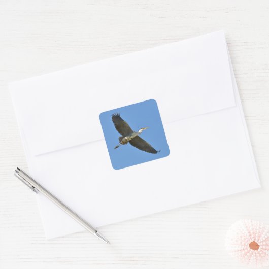 Grauheron Quadratischer Aufkleber (Umschlag)