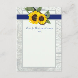 Grauholz Blauer Sonnenblume Rustikale Hochzeitsleh Einladung