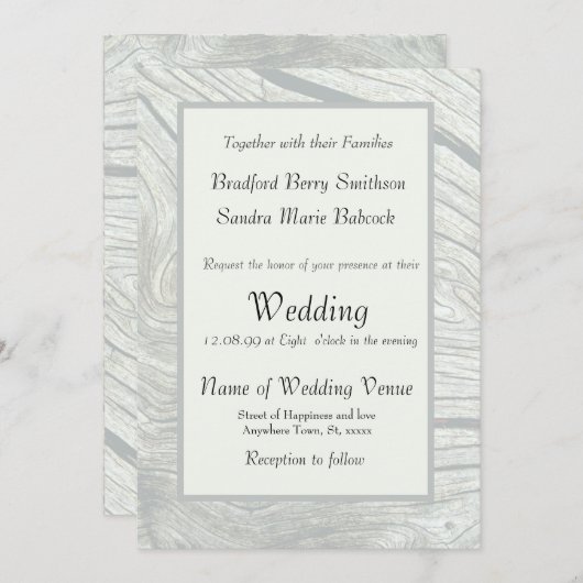 Grauholz Chic Moderne Minimalistische Rustikale Ho Einladung (Vorne/Hinten)