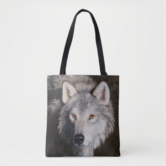 Grauholz Wolf Face Tote Bag Tasche (Vorderseite)