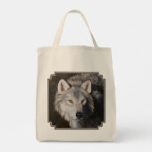 Grauholz Wolf Face Tote Bag Tragetasche (Rückseite)