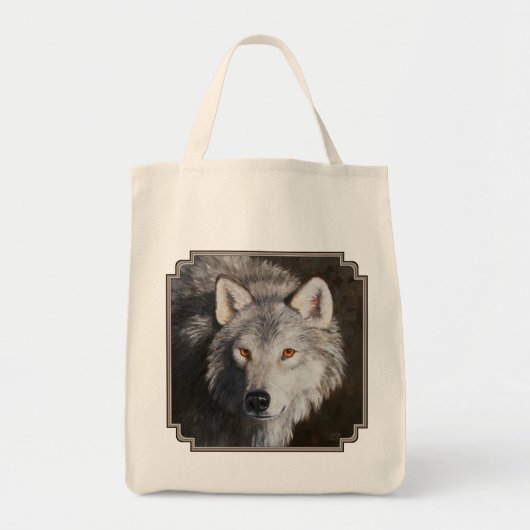 Grauholz Wolf Face Tote Bag Tragetasche (Vorne)