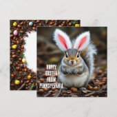 Grauhörnchen mit Kaninchenohren Feiertagskarte (Vorne/Hinten)