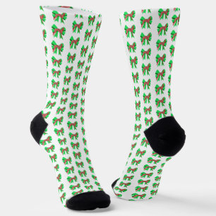 Grauhound Lurcher Weihnachts-Hund-Schleife Silhoue Socken