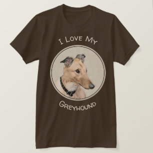 Grauhound-Malerei - Niedliche Original Hundekunst T-Shirt