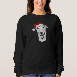 Grauhund-Handzeichnung Weihnachten Santa-Hund Sweatshirt