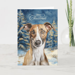 Grauhund-Holzland-Weihnachtswald Feiertagskarte
