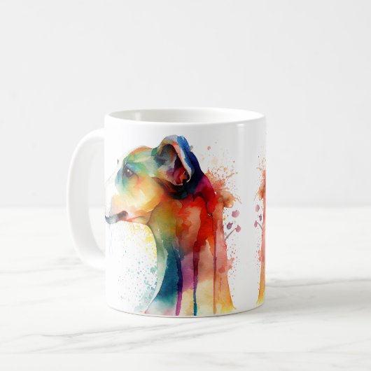 Grauhund Hund Kaffeepause Tasse, Cup Kaffeetasse (Vorderseite Links)