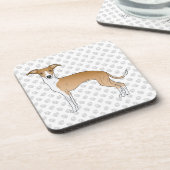 Grauhund-Hund mit Pfoten Getränkeuntersetzer (Linke Seite)