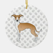 Grauhund-Hund mit Pfoten Keramik Ornament (Vorne)