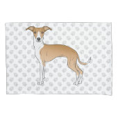 Grauhund-Hund mit Pfoten Kissenbezug (Vorderseite-Links)