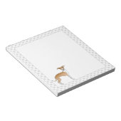 Grauhund-Hund mit Pfoten Notizblock (angewinkelt)