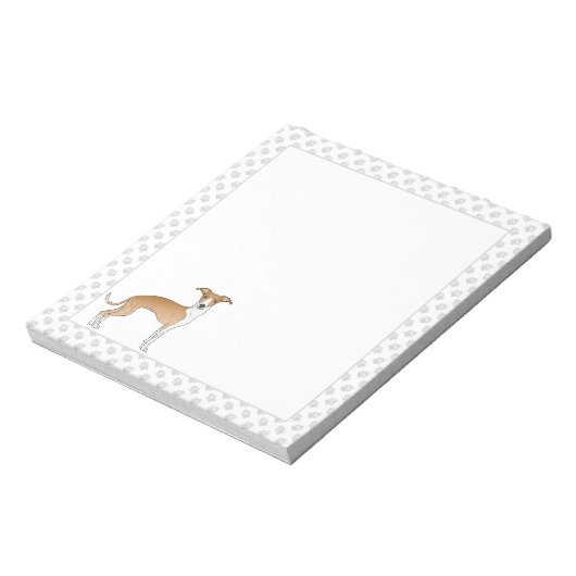 Grauhund-Hund mit Pfoten Notizblock (Rotiert)