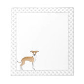 Grauhund-Hund mit Pfoten Notizblock (Vorderseite)