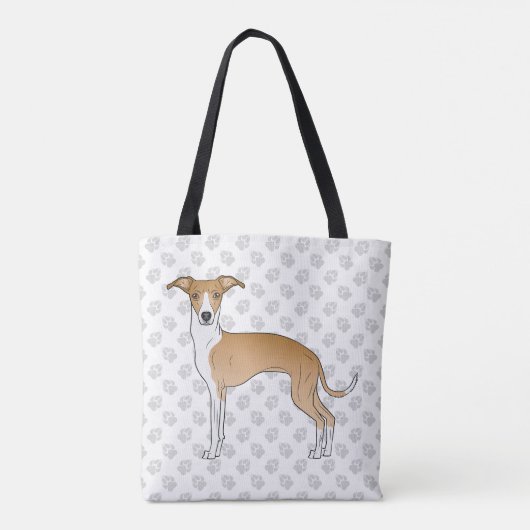 Grauhund-Hund mit Pfoten Tasche (Rückseite)