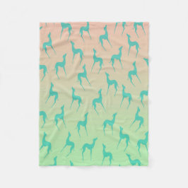 Grauhund-Hund-Silhouetten niedlich Fleecedecke