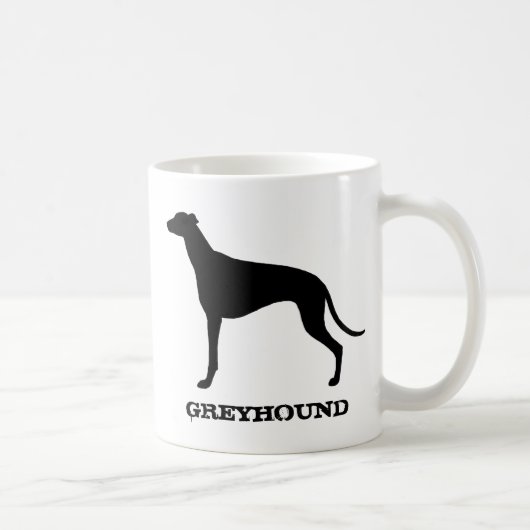 Grauhund Hunde Silhouette Custom Kaffeetasse (Rechts)
