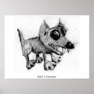 Grauhund mit Zähnen Poster