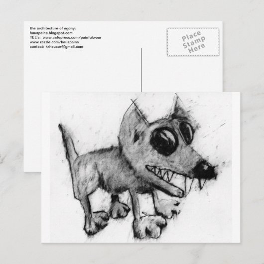 Grauhund Postkarte (Vorne/Hinten)