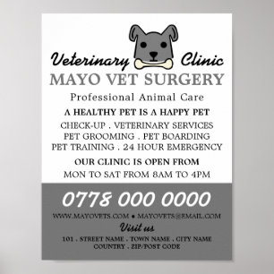 Grauhund, Tierarzt, Veterinärdienst Poster