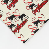 Grauhunde Hunde und rote Herzen Fleecedecke (Ecke)